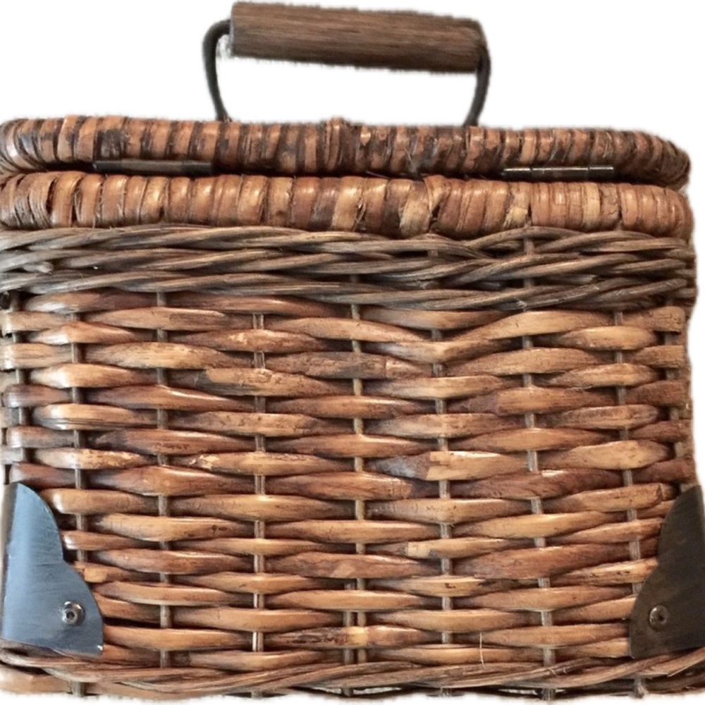 Pottery Barn Handwoven Hinged Basket
